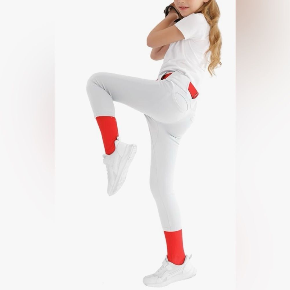 Girl's Tournament Traditional Softball Knicker Pants, Youth Medium-White